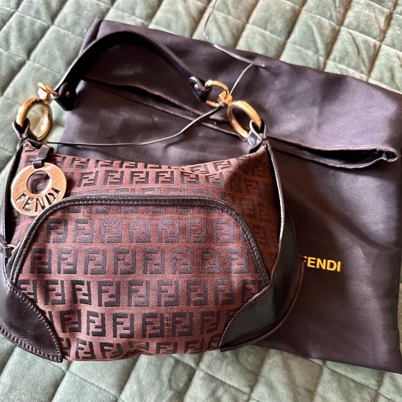 Fendi Handbags - Fendi Zuccino Cuoio Borsa Pocket Bag Baguette